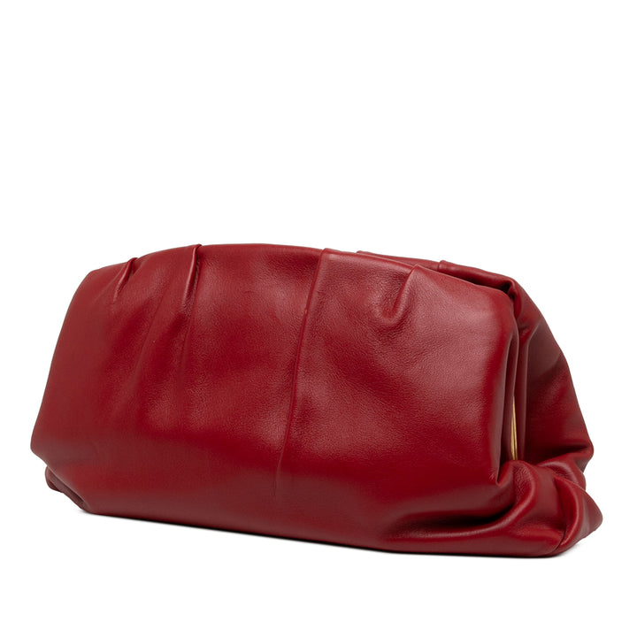 Celine Pleated French Lock Pochette Cuir de veau Rouge – vue 2 – GABY PARIS