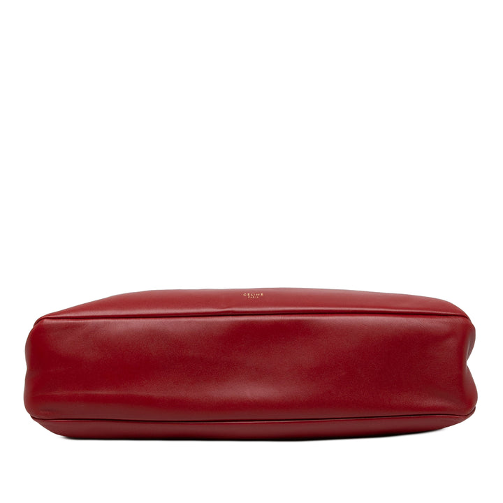 Celine Pleated French Lock Pochette Cuir de veau Rouge – vue 3 – GABY PARIS