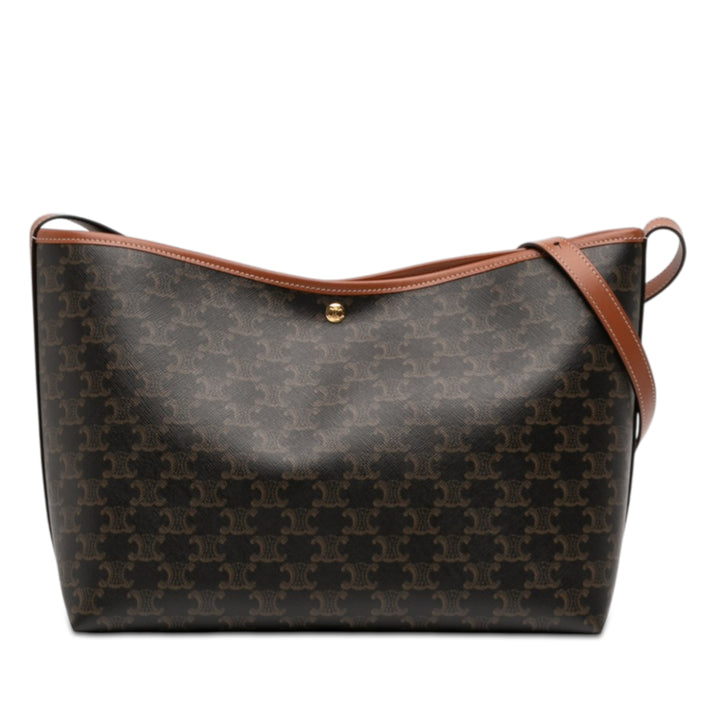 Celine Triomphe Coated Toile et Cuir de veau Soft Shopper Sac