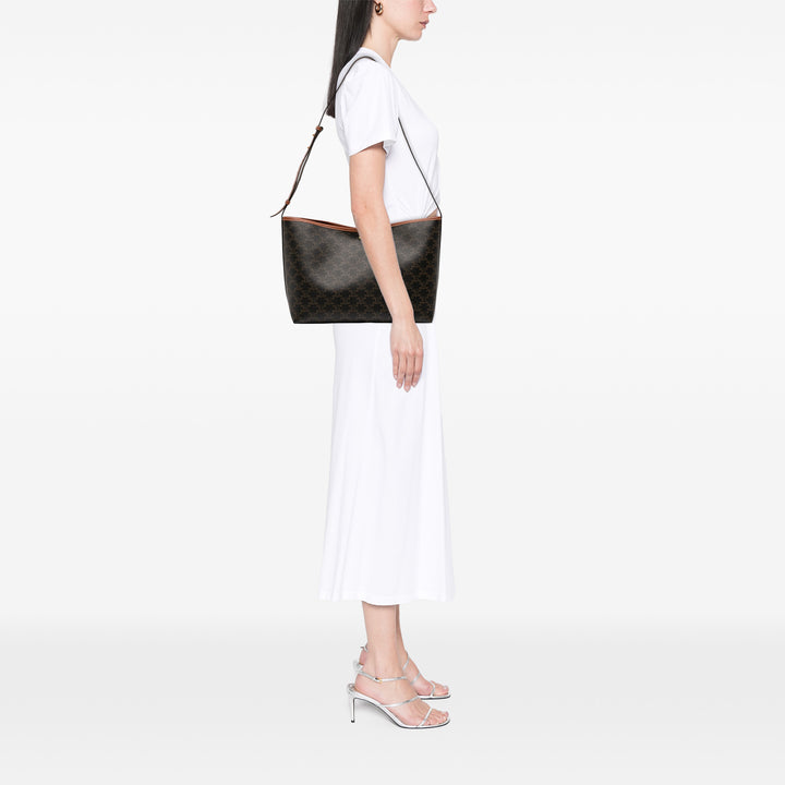 Celine Triomphe Coated Toile et Cuir de veau Soft Shopper Sac