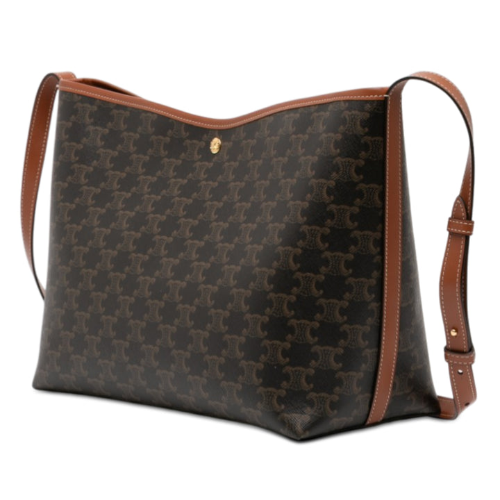 Celine Triomphe Coated Toile et Cuir de veau Soft Shopper Sac