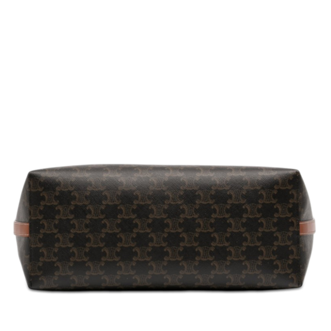 Celine Triomphe Coated Toile et Cuir de veau Soft Shopper Sac