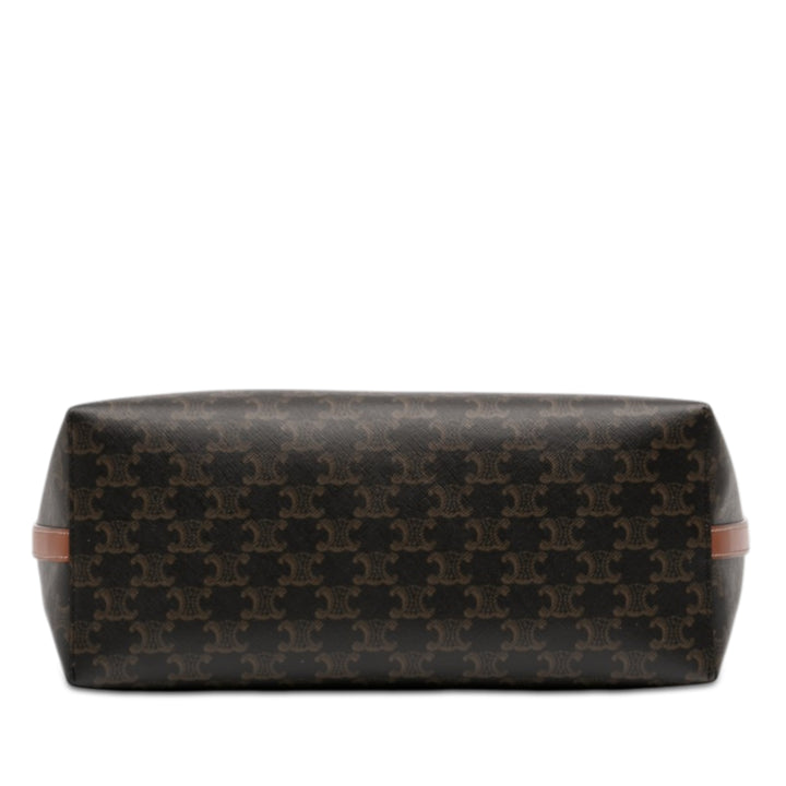 Celine Triomphe Coated Toile et Cuir de veau Soft Shopper Sac