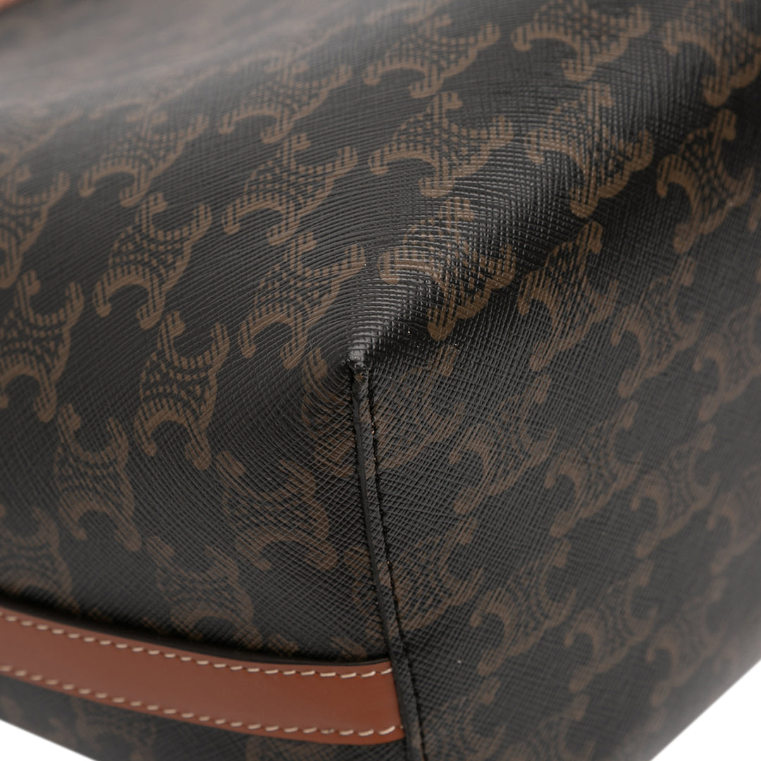 Celine Triomphe Coated Toile et Cuir de veau Soft Shopper Sac