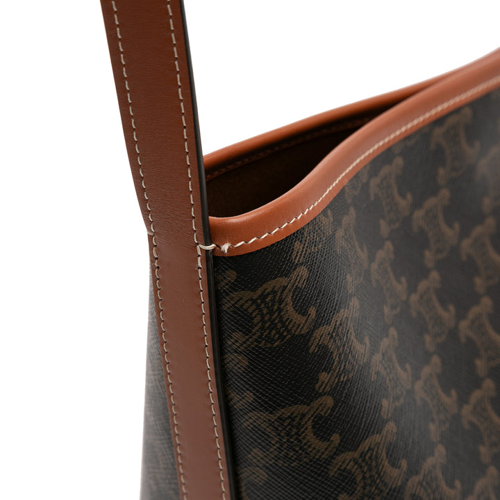 Celine Triomphe Coated Toile et Cuir de veau Soft Shopper Sac