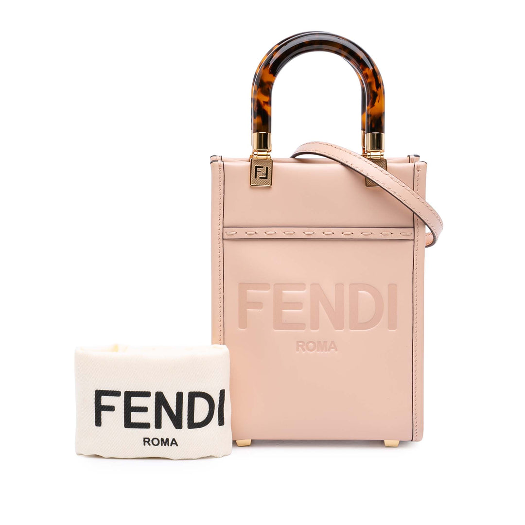 Fendi Mini Cuir Sunshine Shopper Cabas