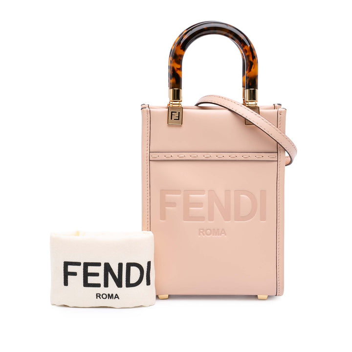 Fendi Mini Cuir Sunshine Shopper Cabas