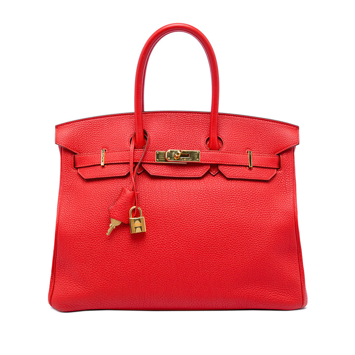 Hermès Sac à main Birkin Retourne 35 Togo Rouge – vue principale – GABY PARIS