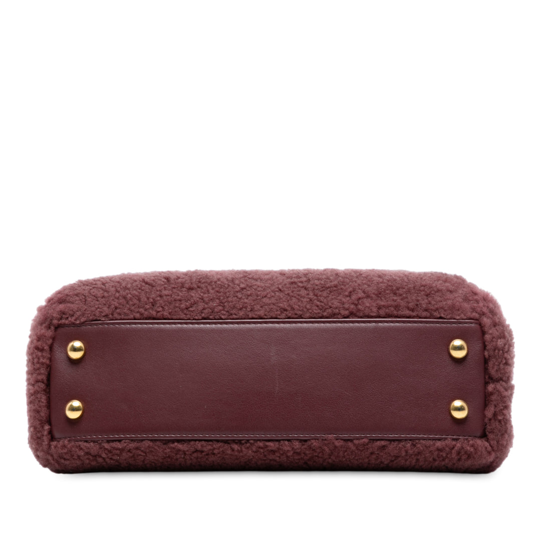 Chanel Small Shearling Coco Top Handle Bag Rouge