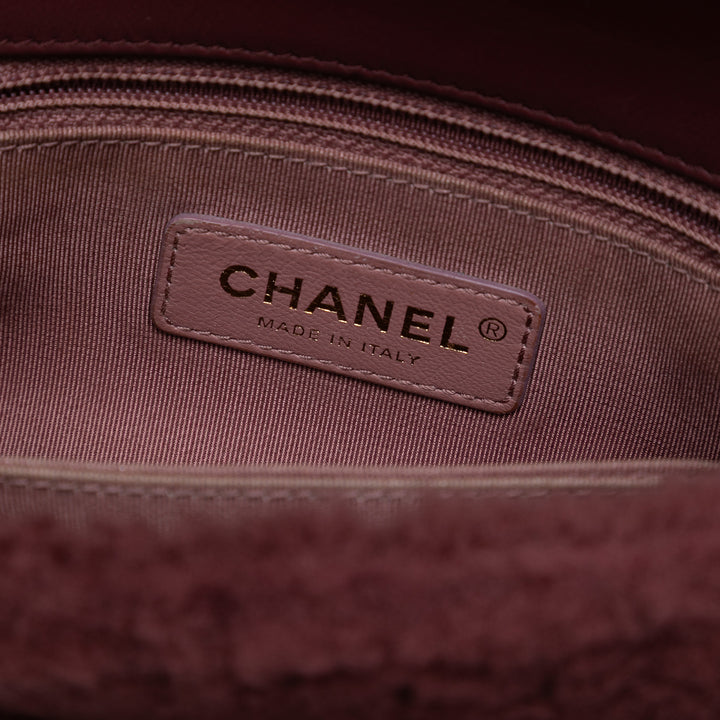 Chanel Small Shearling Coco Top Handle Bag Rouge
