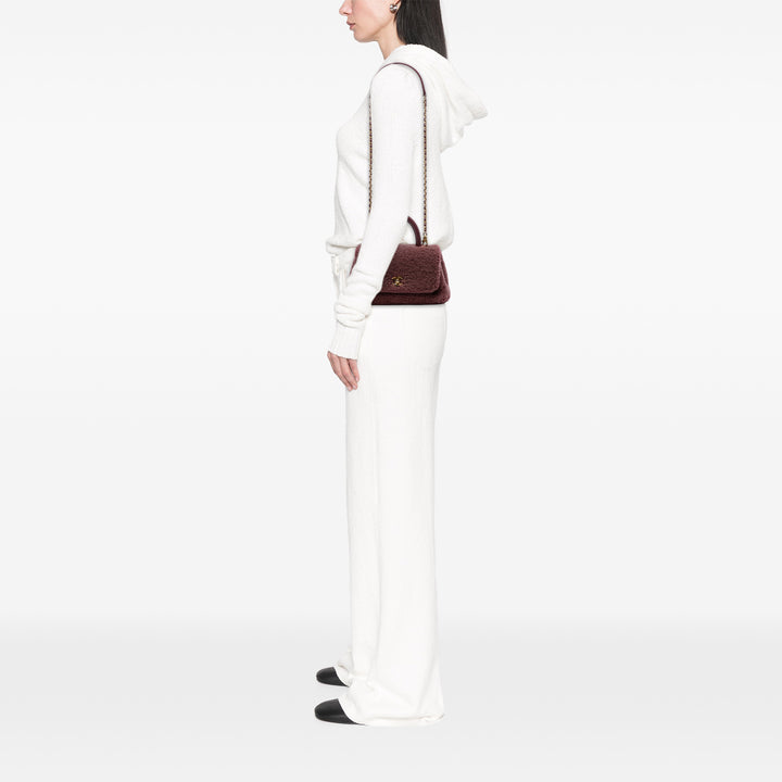 Chanel Small Shearling Coco Top Handle Bag Rouge