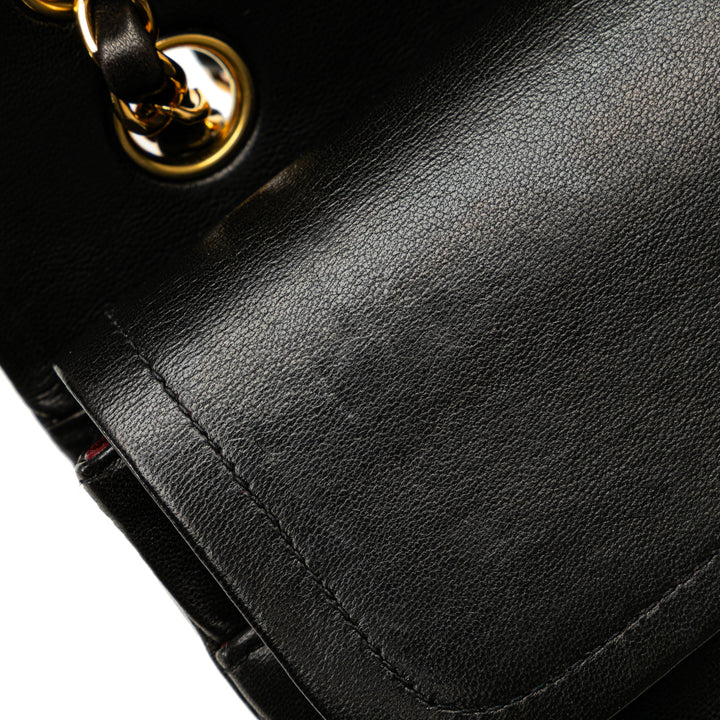 Medium Classic Lambskin Double Flap Black - Gaby Paris