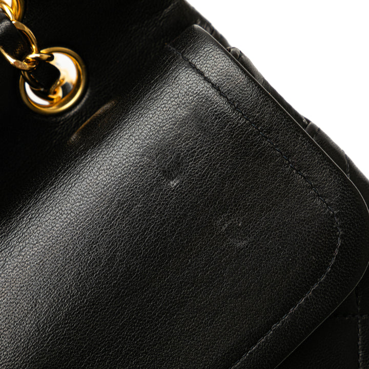 Medium Classic Lambskin Double Flap Black - Gaby Paris