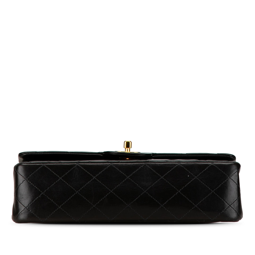 Medium Classic Lambskin Double Flap Black - Gaby Paris