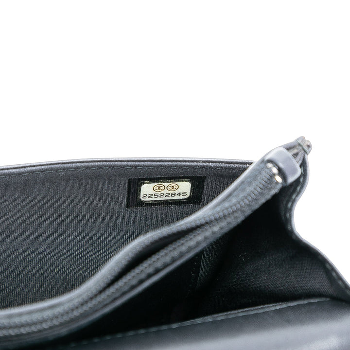 Chanel Chevron Mixed Cuirs Boy Wallet on Chain