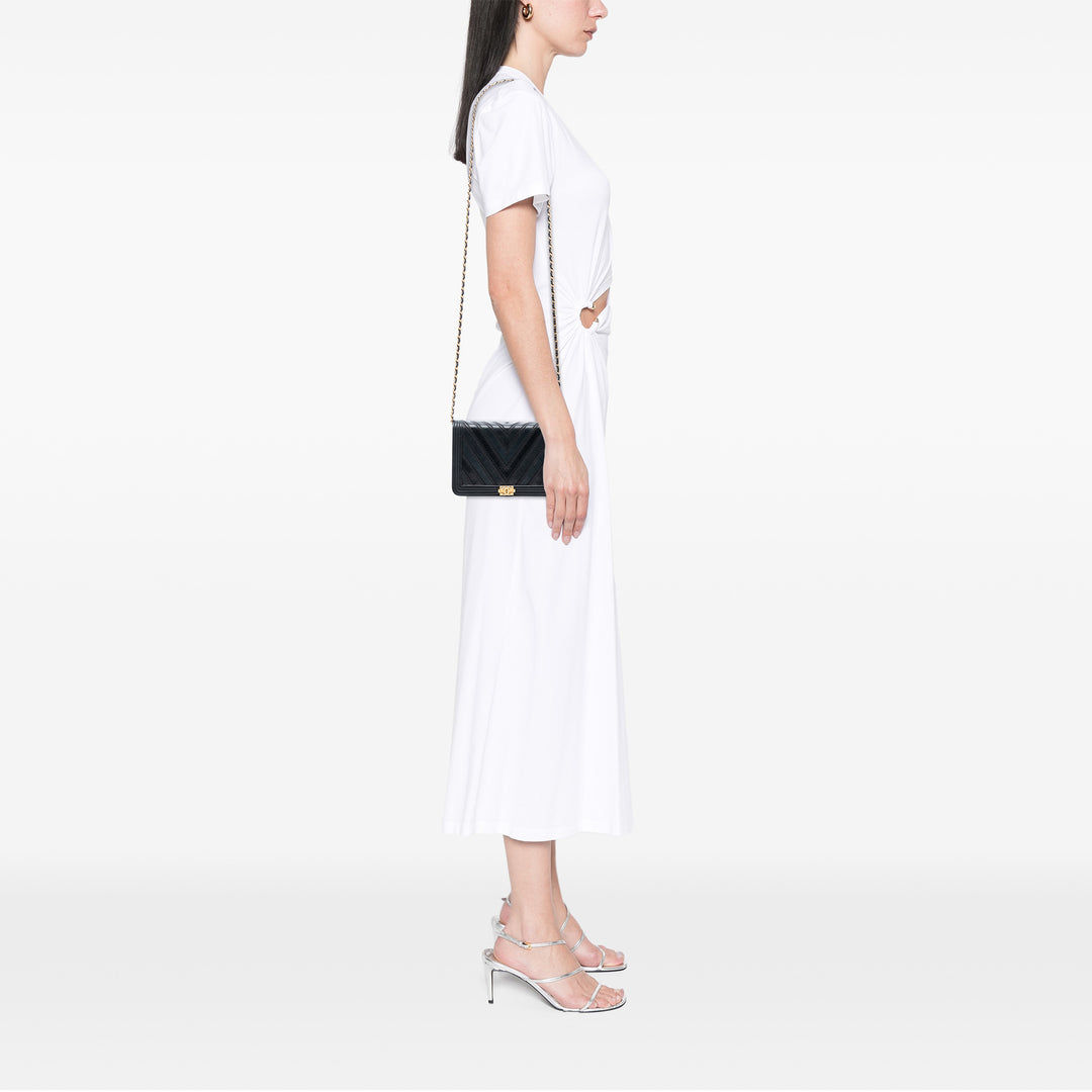 Chanel Chevron Mixed Cuirs Boy Wallet on Chain