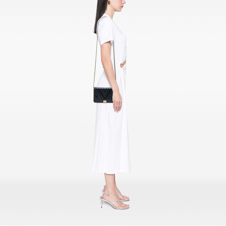 Chanel Chevron Mixed Cuirs Boy Wallet on Chain