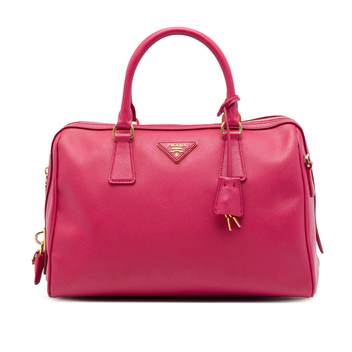 Prada Sac à main Lux Bowler Saffiano Rose – vue principale – GABY PARIS