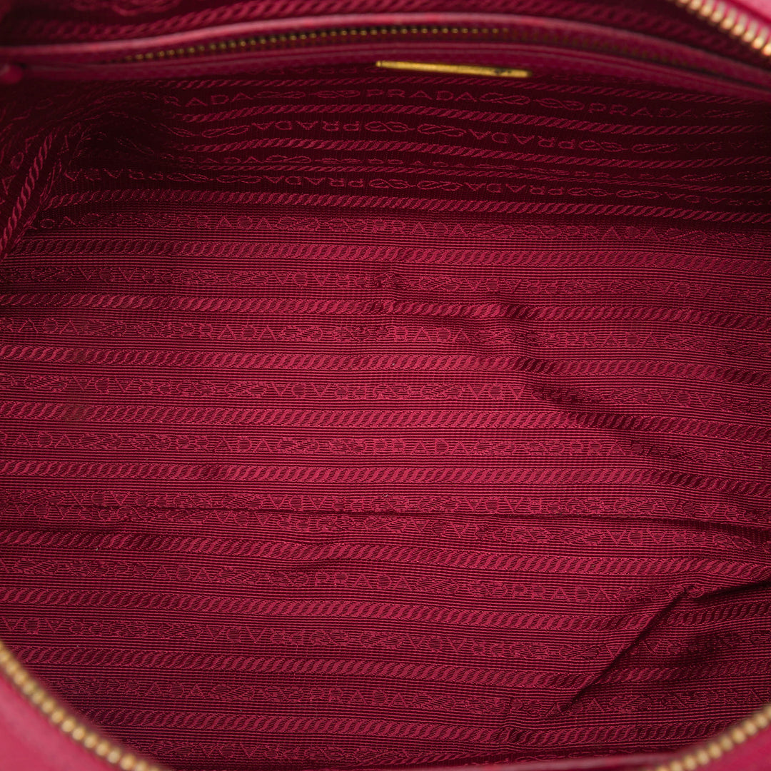 Prada Sac à main Lux Bowler Saffiano Rose – vue 4 – GABY PARIS