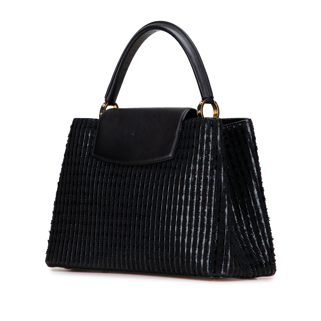 Louis Vuitton Tweed Capucines MM Noir