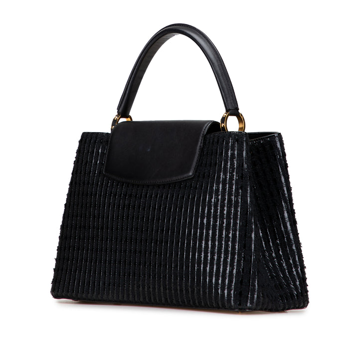 Louis Vuitton Tweed Capucines MM Noir