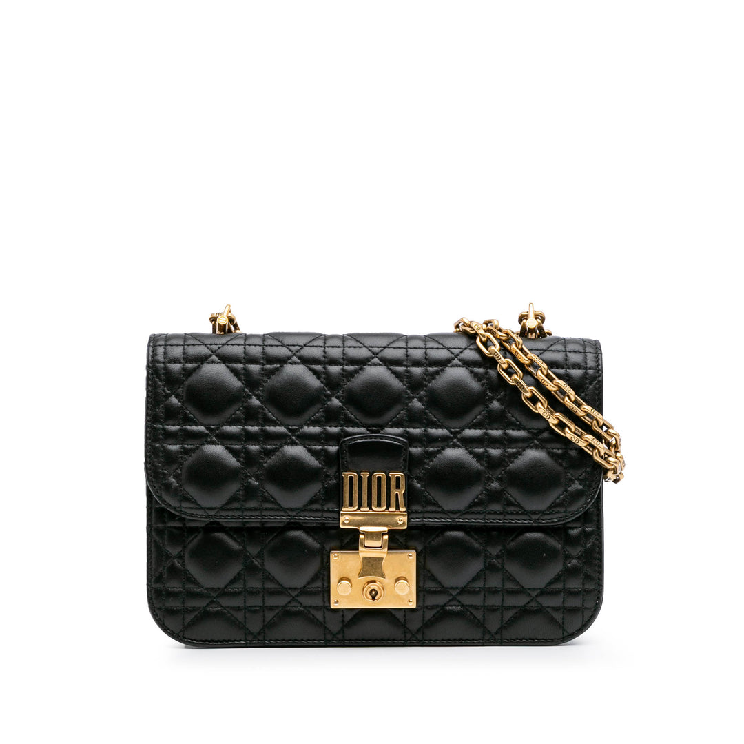 Medium Lambskin Cannage DiorAddict Flap Black - Gaby Paris