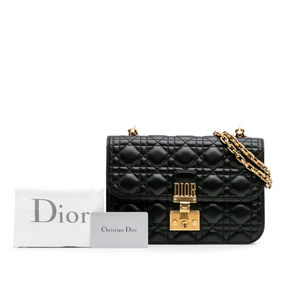 Medium Lambskin Cannage DiorAddict Flap Black - Gaby Paris