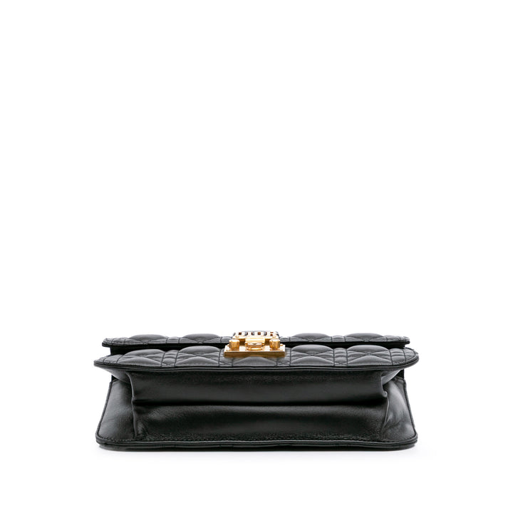 Medium Lambskin Cannage DiorAddict Flap Black - Gaby Paris