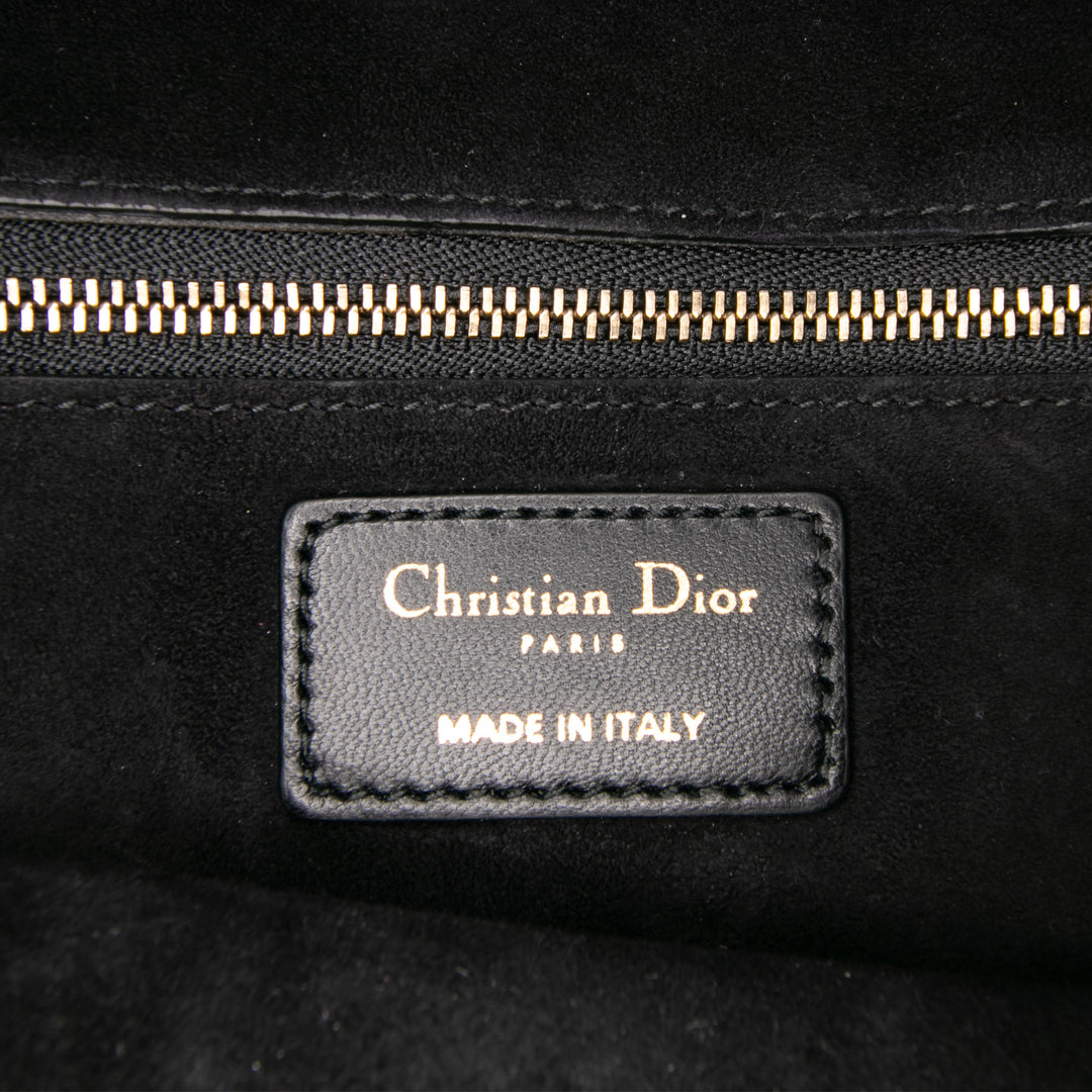 Medium Lambskin Cannage DiorAddict Flap Black - Gaby Paris