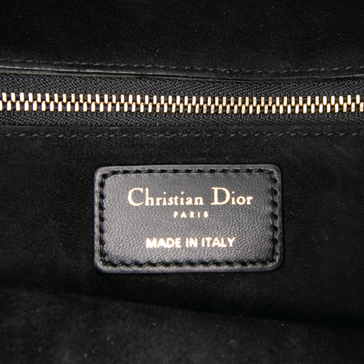 Medium Lambskin Cannage DiorAddict Flap Black - Gaby Paris