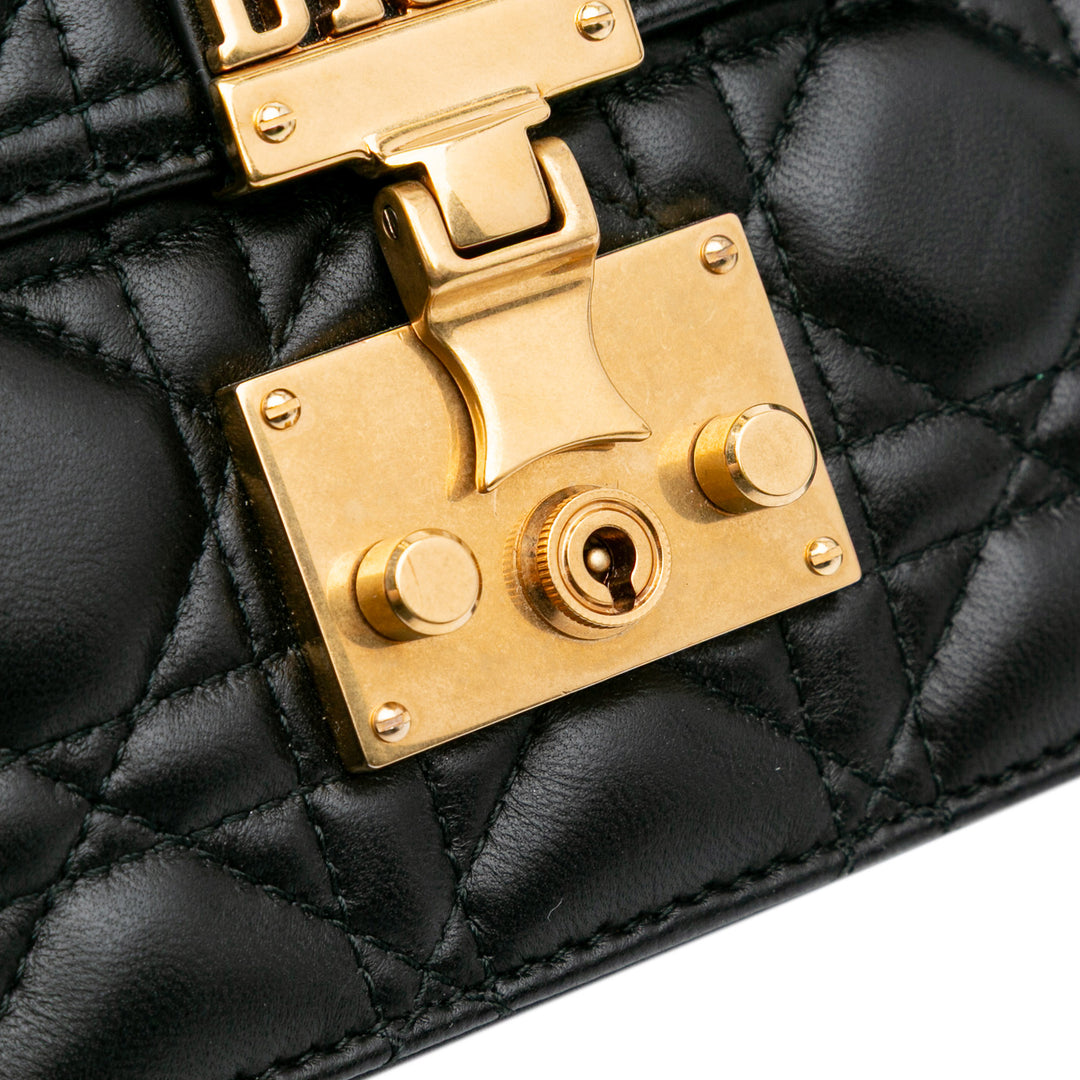 Medium Lambskin Cannage DiorAddict Flap Black - Gaby Paris