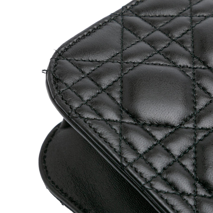 Medium Lambskin Cannage DiorAddict Flap Black - Gaby Paris