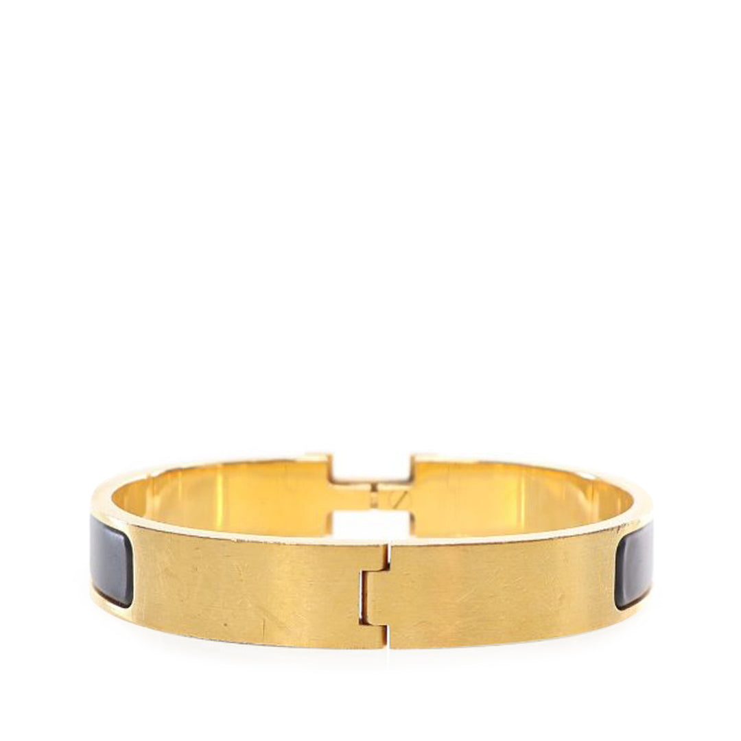 Narrow Enamel Clic HH Bracelet T5 Black - Gaby Paris