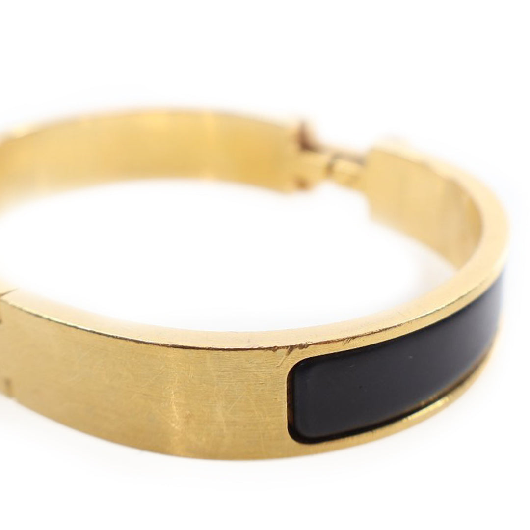 Narrow Enamel Clic HH Bracelet T5 Black - Gaby Paris