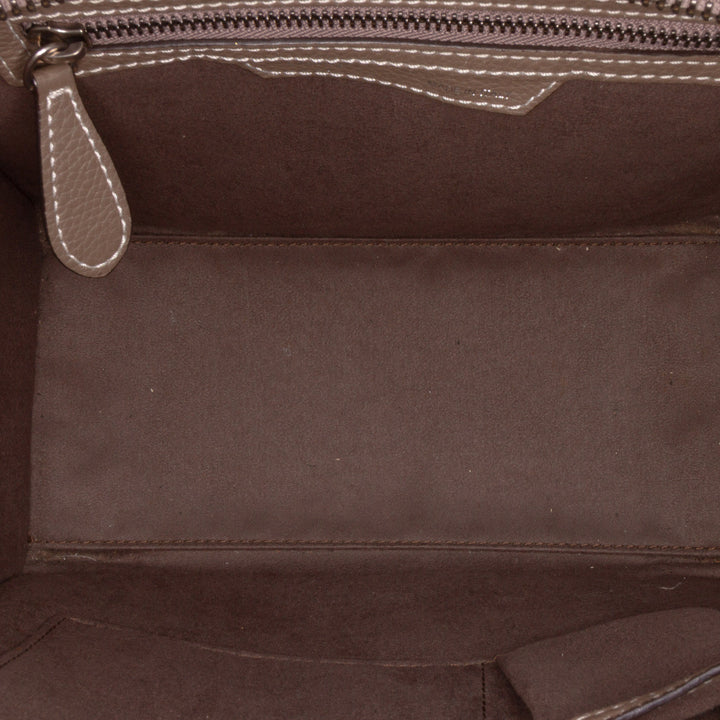 Celine Micro Cuir Luggage Cabas Marron