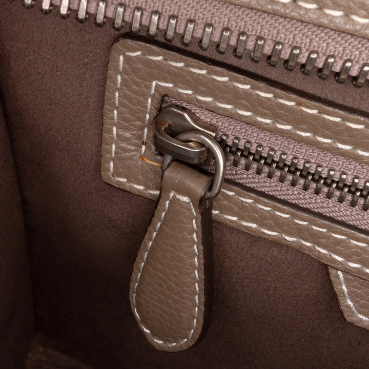 Celine Micro Cuir Luggage Cabas Marron