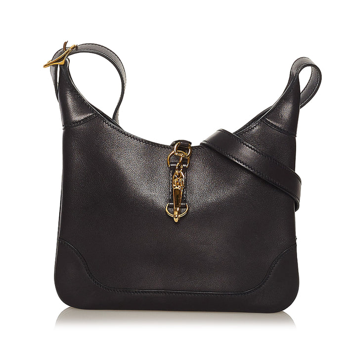 Trim Duo Leather Crossbody Bag Black - Gaby Paris