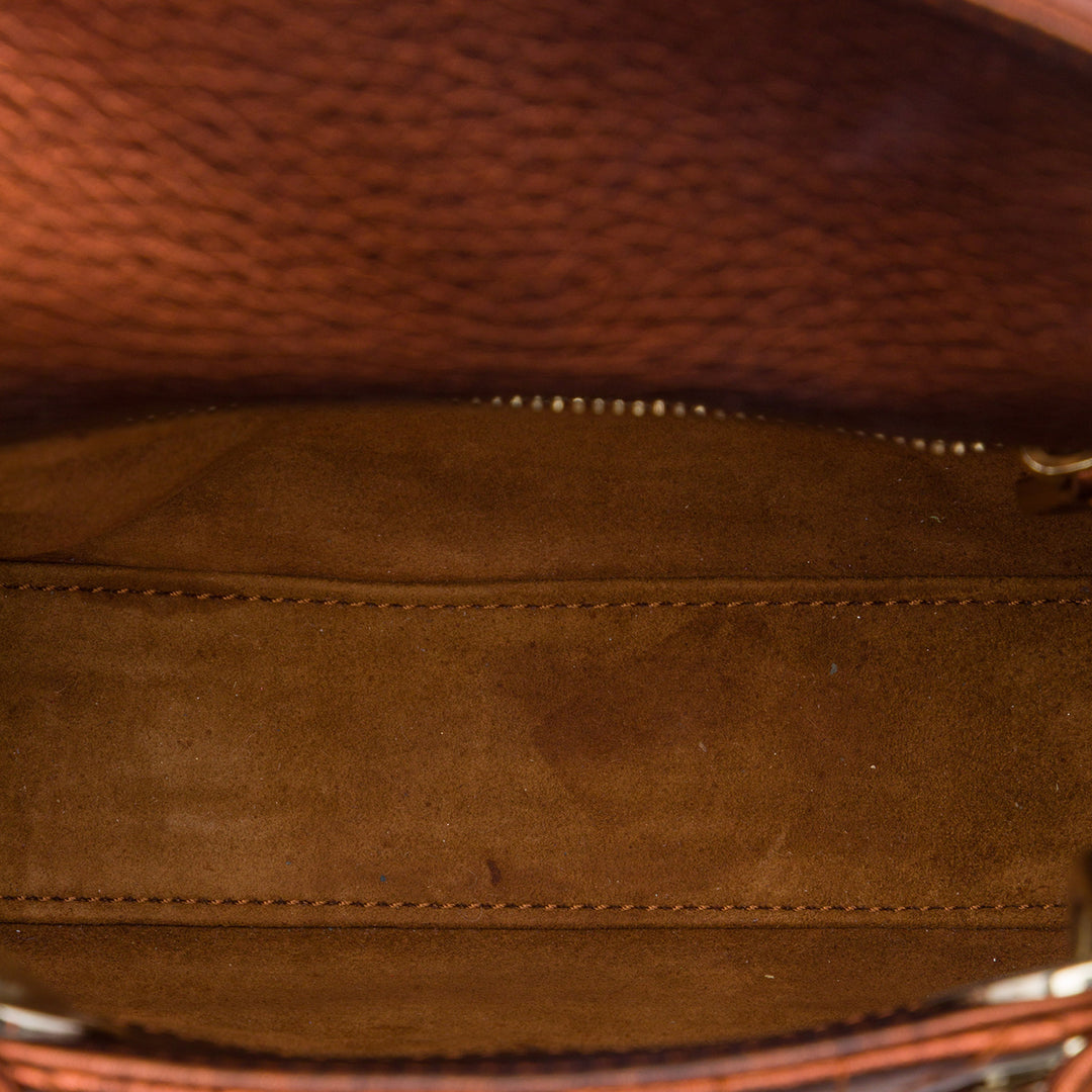 Dior Lady Dior Métallisé Cannage Mini Cuir de veau Marron – vue 4 – GABY PARIS
