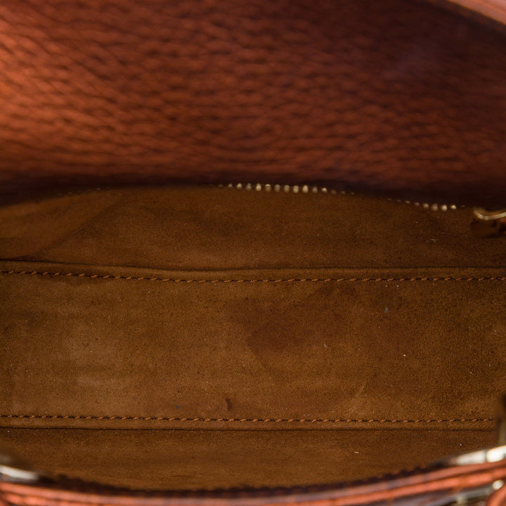 Dior Lady Dior Métallisé Cannage Mini Cuir de veau Marron – vue 4 – GABY PARIS