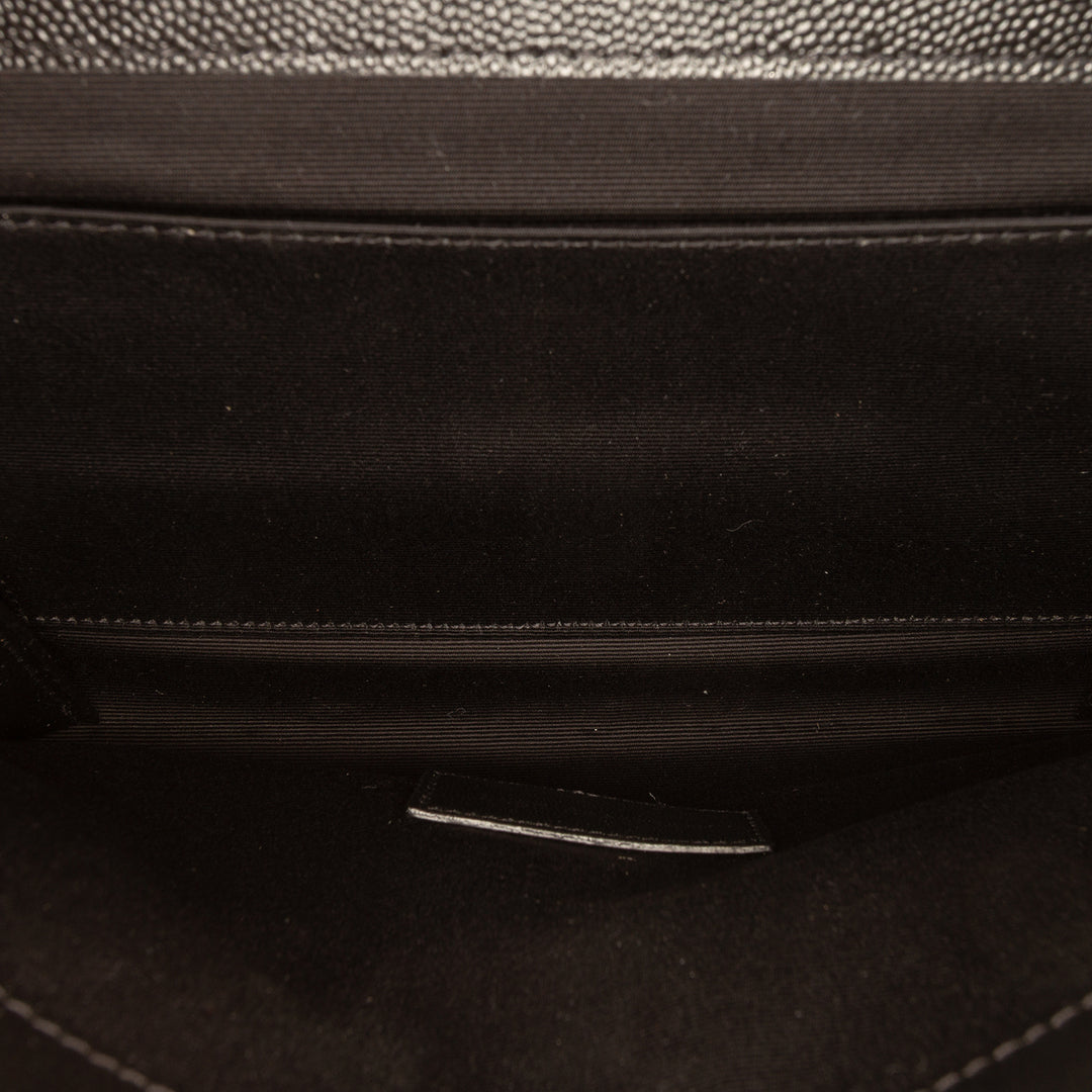 Saint Laurent Grain De Poudre Matelasse Cassandre à rabat Pochette Noir – vue 4 – GABY PARIS