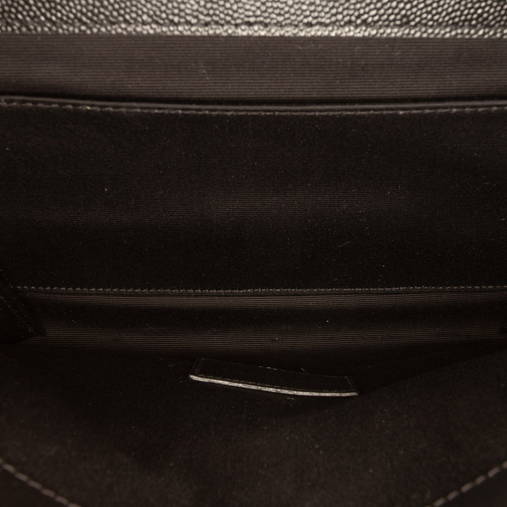 Saint Laurent Grain De Poudre Matelasse Cassandre à rabat Pochette Noir – vue 4 – GABY PARIS