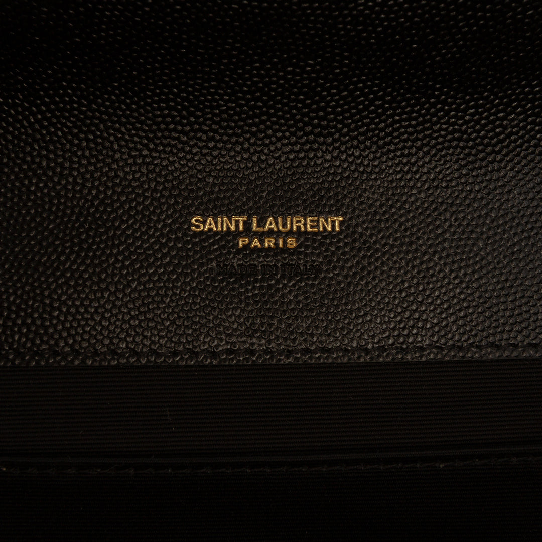 Saint Laurent Grain De Poudre Matelasse Cassandre à rabat Pochette Noir – vue 5 – GABY PARIS