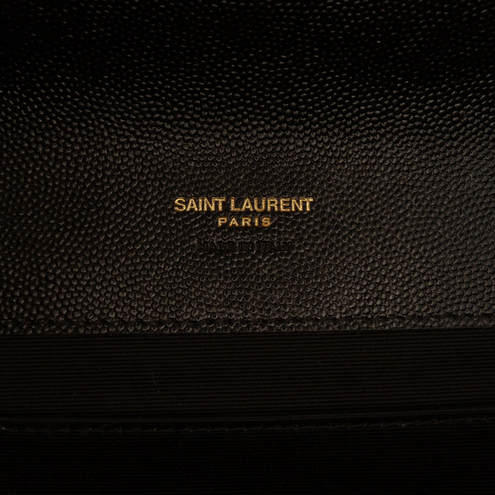 Saint Laurent Grain De Poudre Matelasse Cassandre à rabat Pochette Noir – vue 5 – GABY PARIS