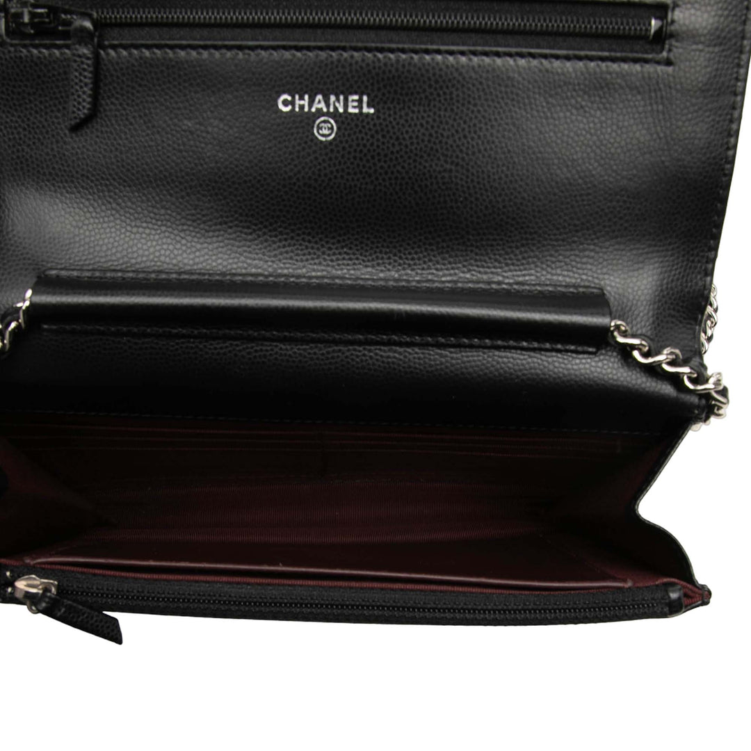 Chanel Sac bandoulière CC Chevron Wallet on Chain Cuir caviar Noir – vue 4 – GABY PARIS