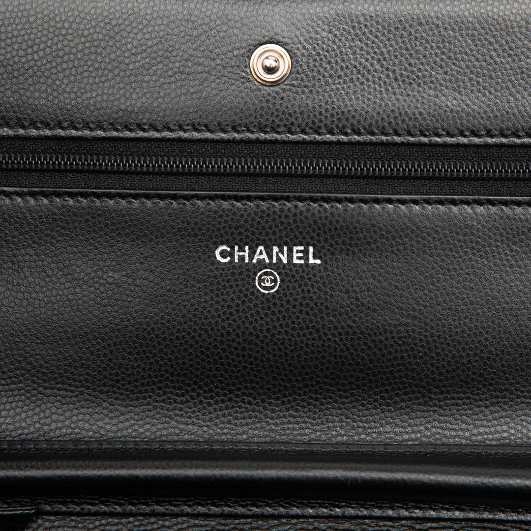 Chanel Sac bandoulière CC Chevron Wallet on Chain Cuir caviar Noir – vue 5 – GABY PARIS