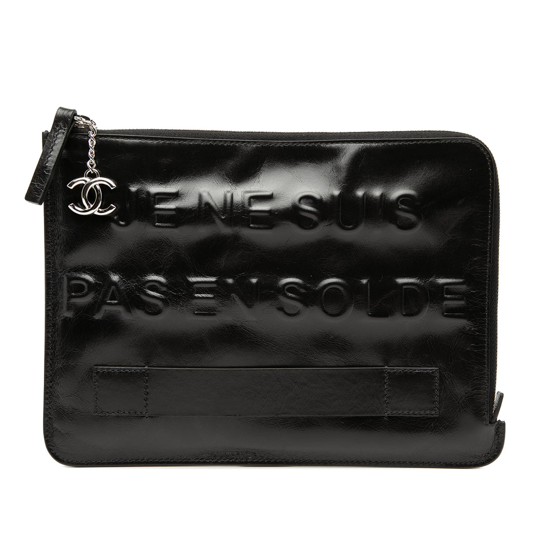 Chanel Distressed Cuir de veau Je Ne Suis Pas En Solde Pochette