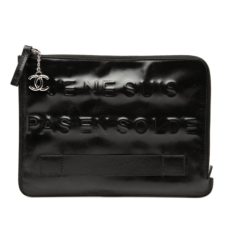 Chanel Distressed Cuir de veau Je Ne Suis Pas En Solde Pochette