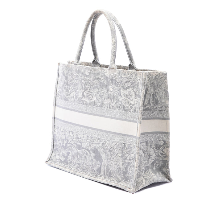 Dior Book Tote brodé Dioriviera De Jouy Grand Gris – vue 2 – GABY PARIS