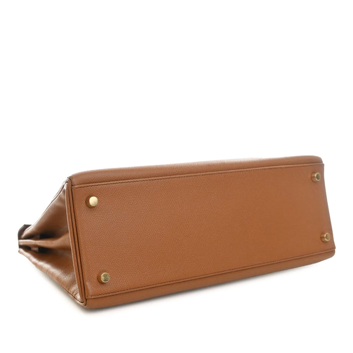 Hermès Sac à main Kelly Retourne 32 Epsom Marron – vue 12 – GABY PARIS