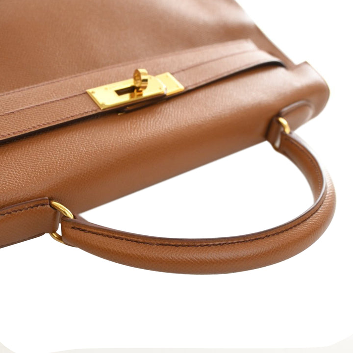 Hermès Sac à main Kelly Retourne 32 Epsom Marron – vue 13 – GABY PARIS